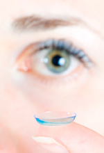 person with contact lens